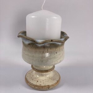 Pillar Candle Holder - Light Glaze
